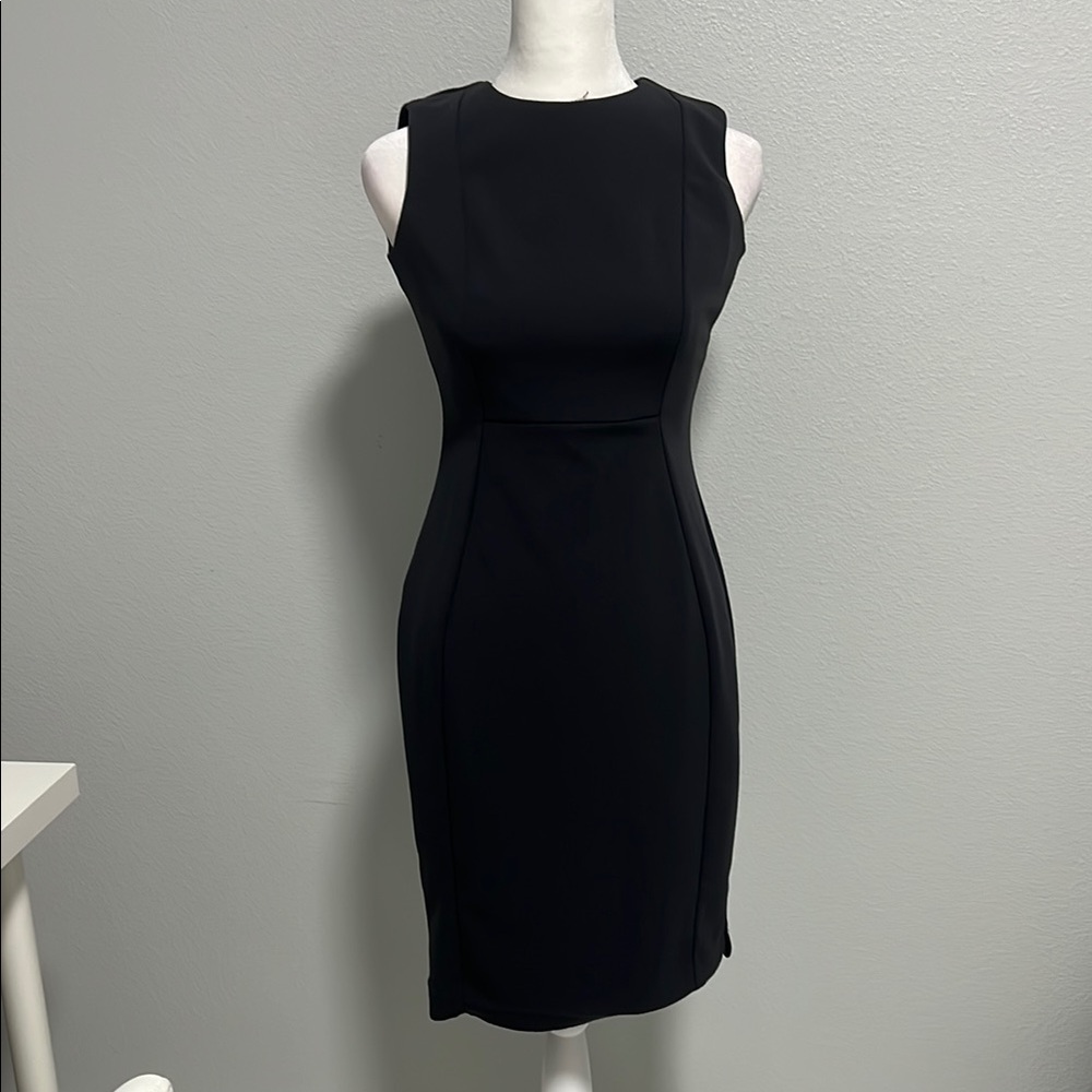 Calvin Klein Office Elegant Charcoal Sleeveless Dress